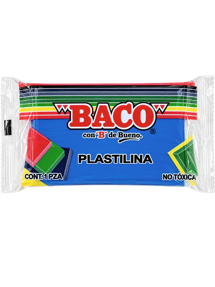 Caja al por mayor de plastilina en barra marca Baco en color azul obscuro 56 para manualidades