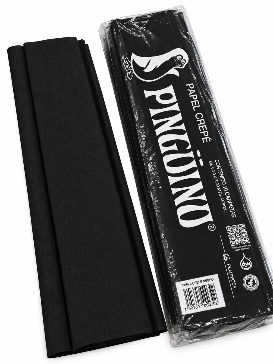 Papel Crepé Pingüino Negro c/10 por paquete