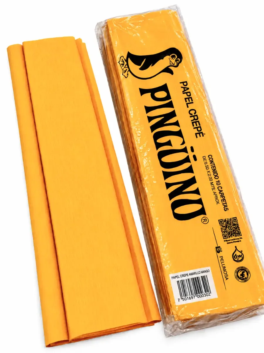 Paquete al por mayor de papel crepé Pingüino color amarillo huevo con 10 piezas