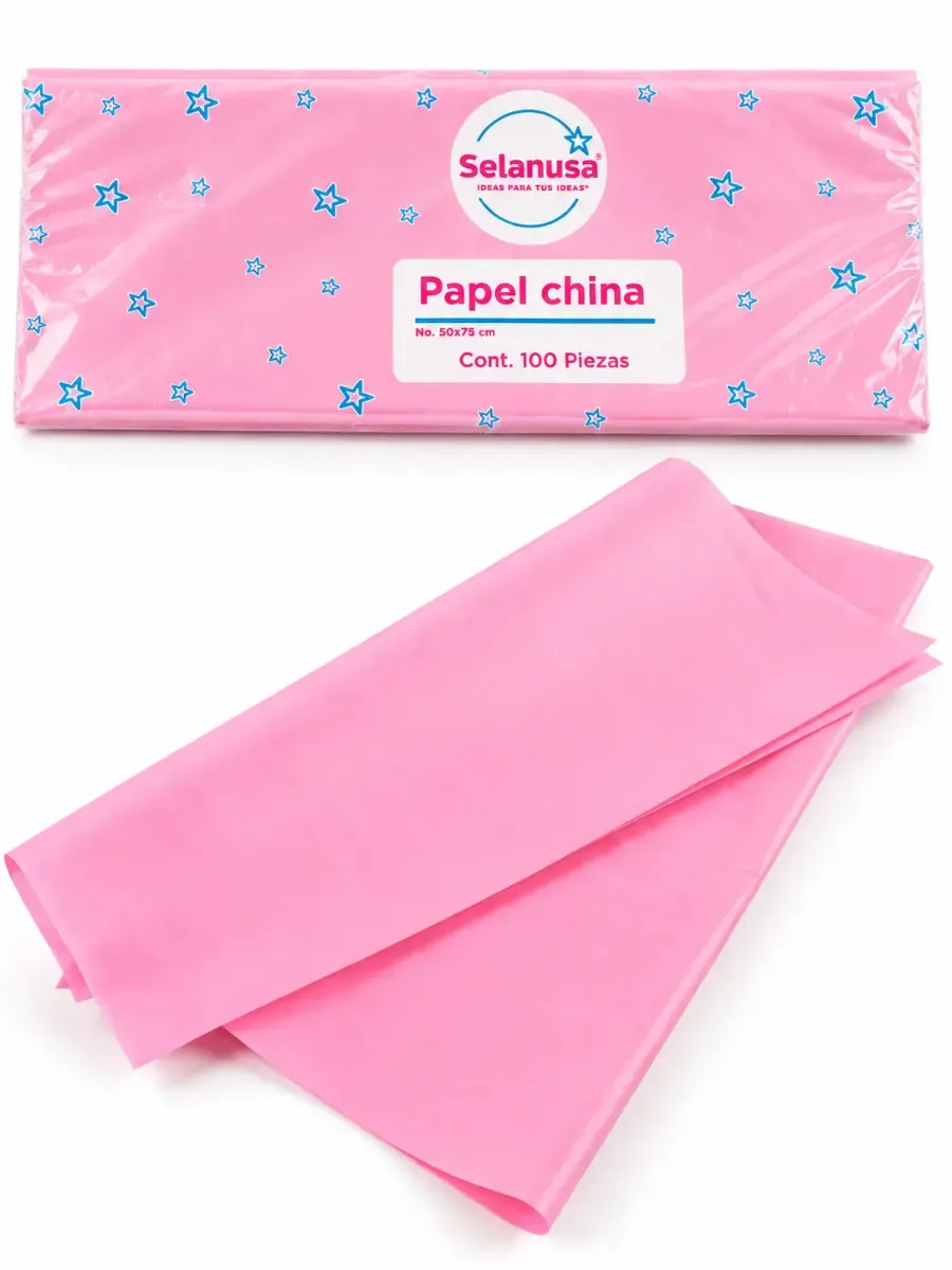 Paquete al por mayor de papel china Selanusa color rosa con 100 pliegos