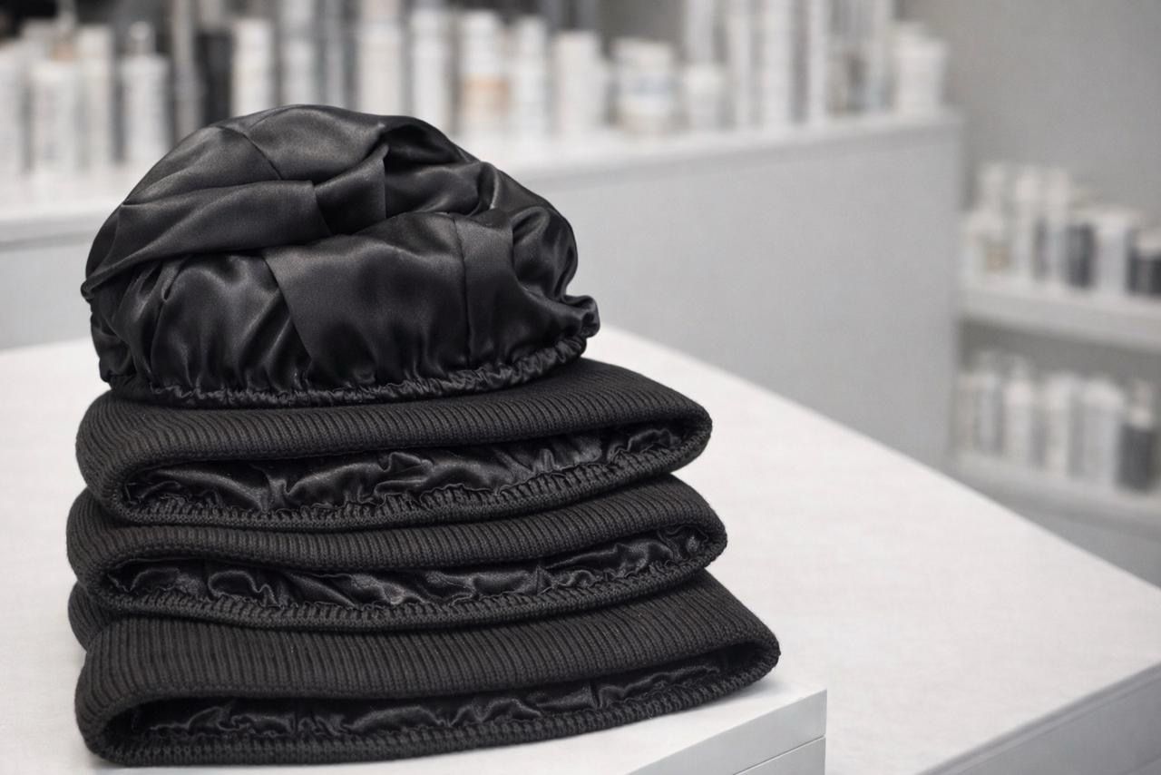 Satin Beanie/swirl Cap