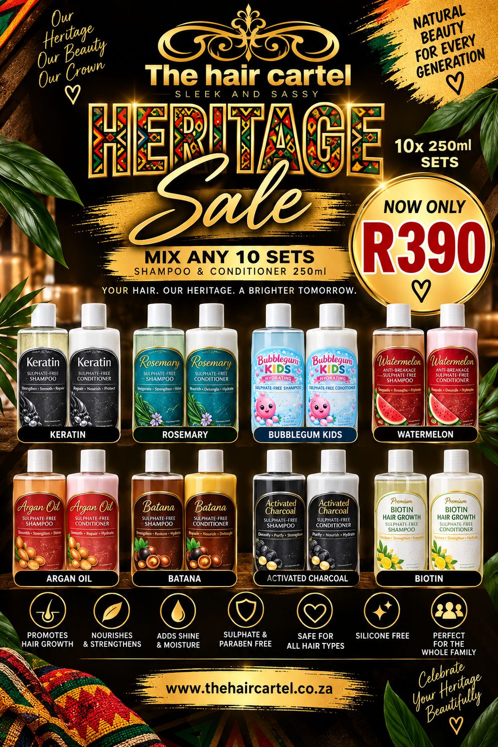 10x 250ml Sulphate Free Sets 10x 250ml Sulphate Free Sets