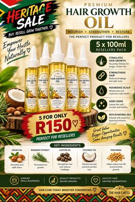5x 100ml Premium Hair Growth Oils 5x 100ml Premium Hair Growth Oils