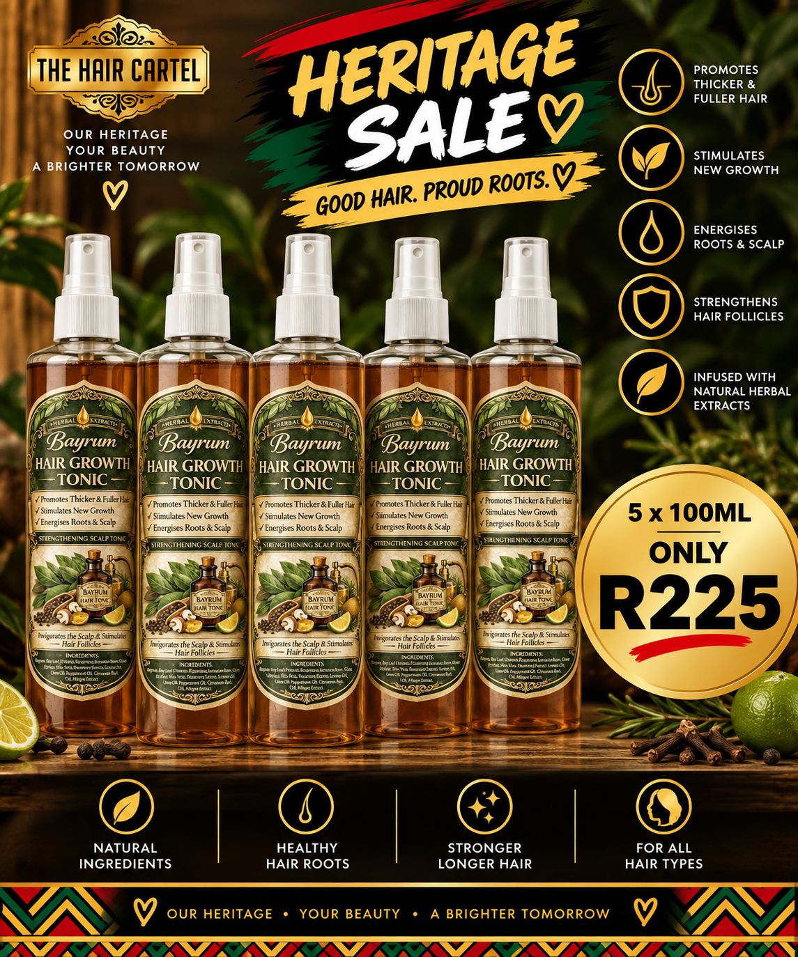 5x 100ml Bayrum Hair Growth Tonic 5x 100ml Bayrum Hair Growth Tonic
