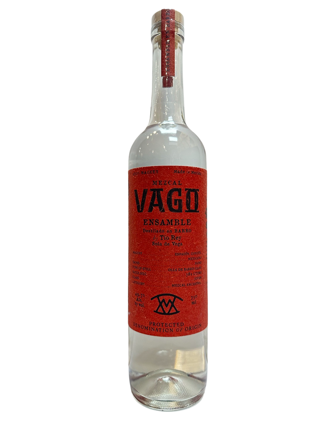 Mezcal Vago Ensemble En Barro by Tio Rey Joven Mezcal Artesenal 96.8 Proof 750 mL