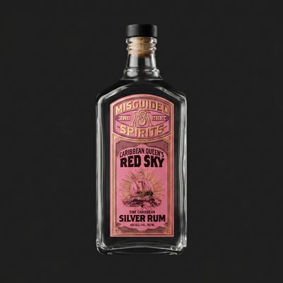 Misguided Caribbean Queen’s Red Sky Silver Rum 750ML