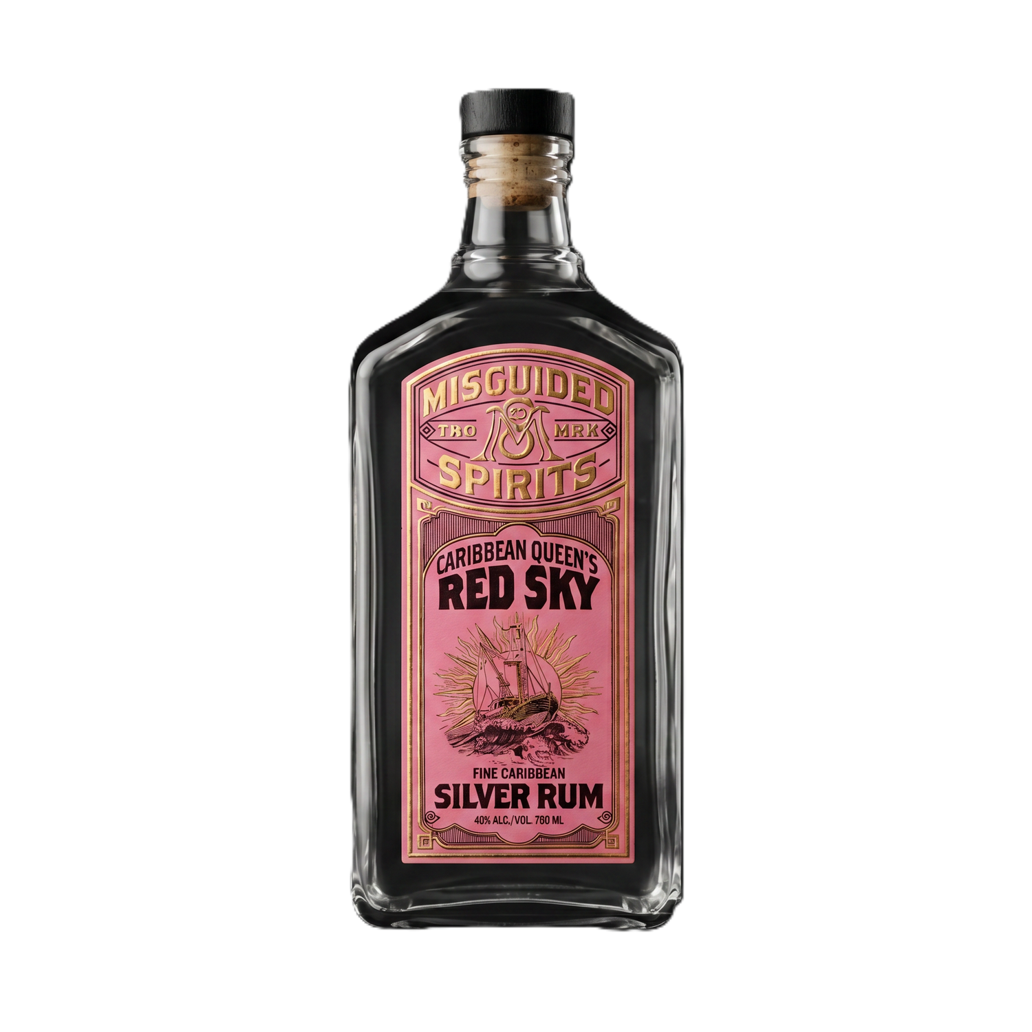 Misguided Caribbean Queen’s Red Sky Silver Rum 750ML