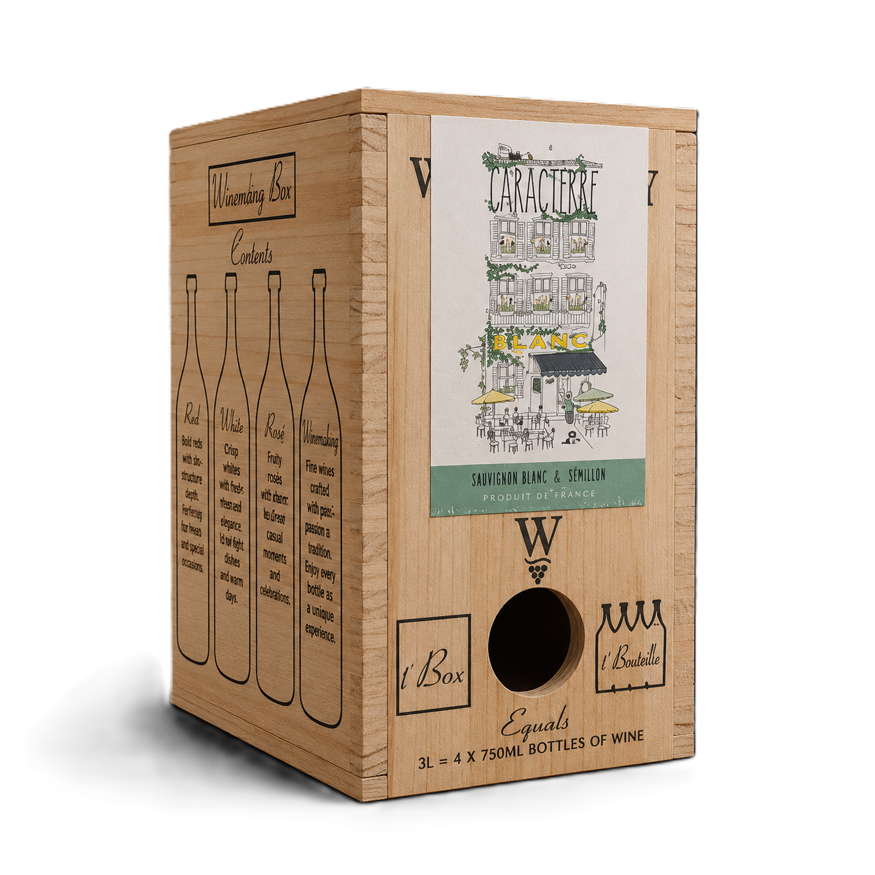 CaracTerre White SouthWest France 3L Wooden Box