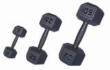 Grey Hex Dumbbells with Contour Handles