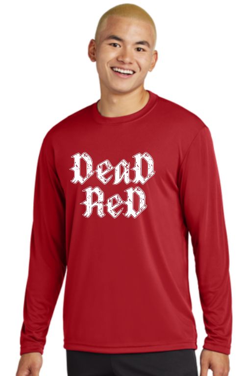 Men&#39;s Dead Red Drifit Long sleeve Tee