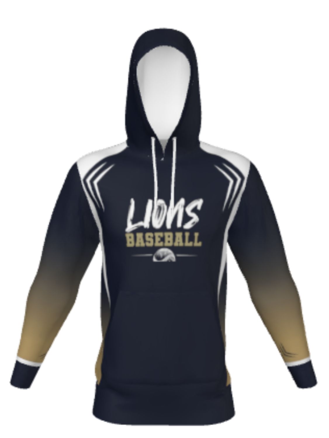 Sublimated Ombre Baseball Hoodie