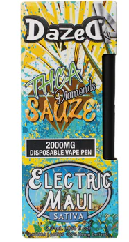 DAZED: THCA DIAMONDS SAUZE DISPOSABLE - 2G - ELECTRIC MAUI (SATIVA)