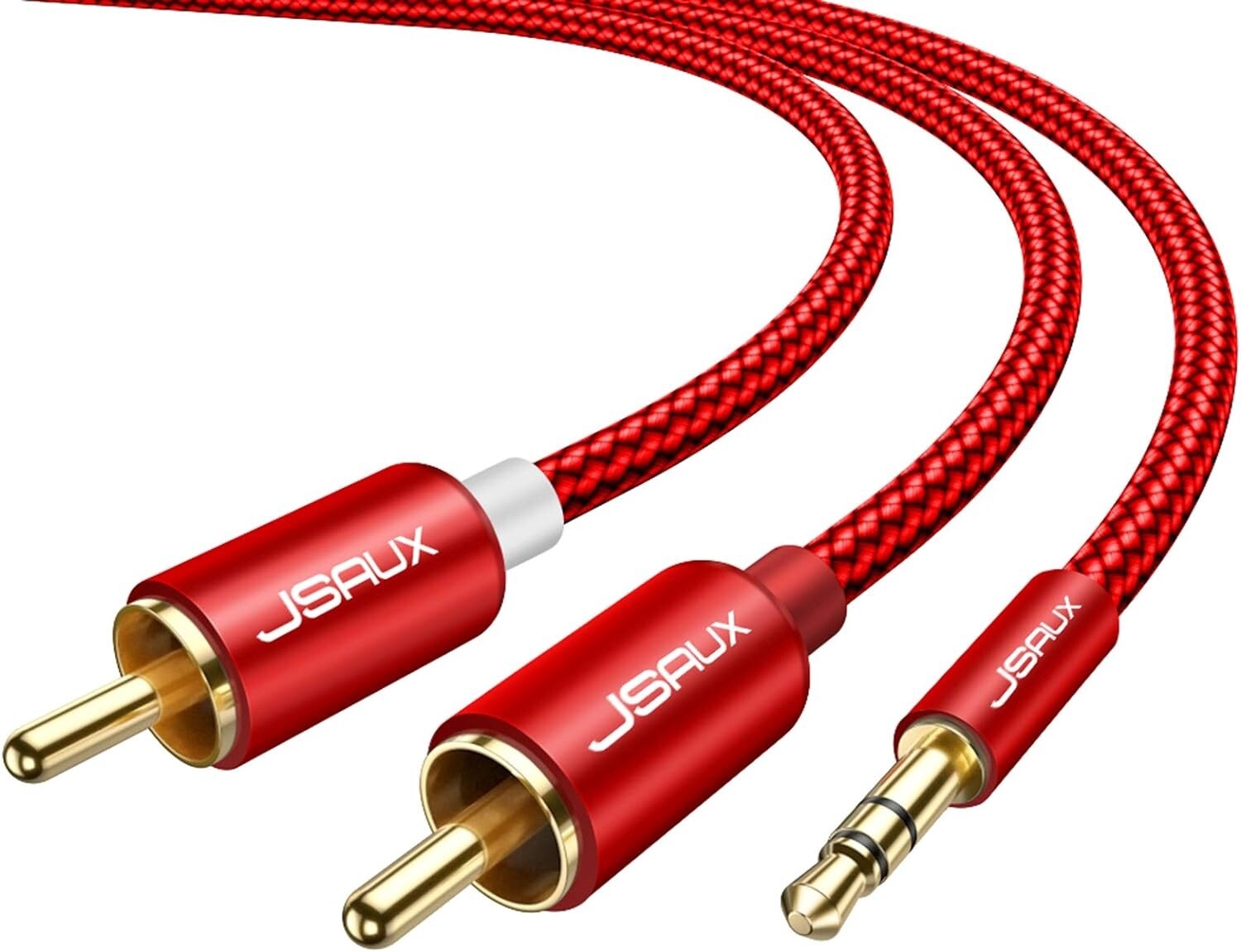 3.5MM TO RCA 6FT BRAIDED JSAUX