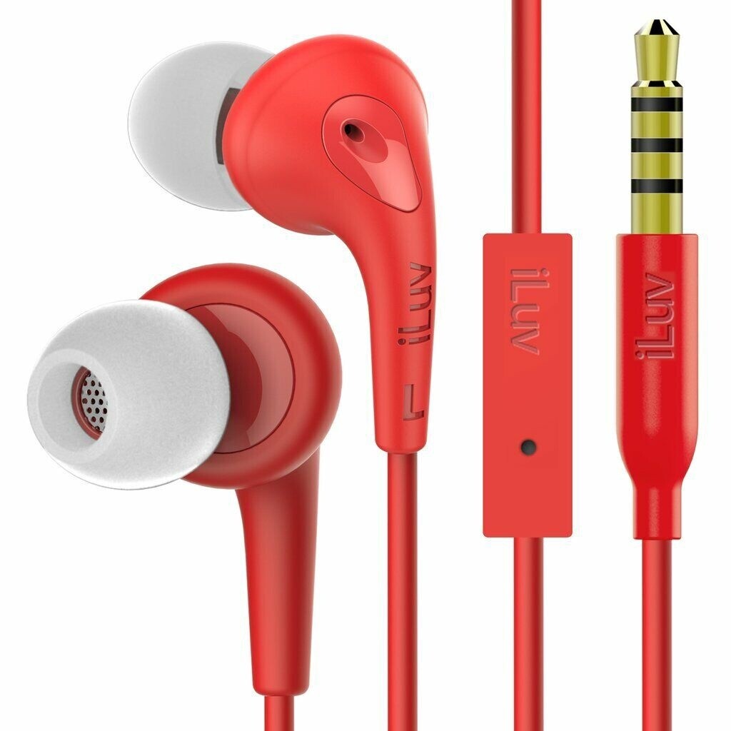 BUBBLEGUM 3 WIRED EARBUDS, Colour: RED