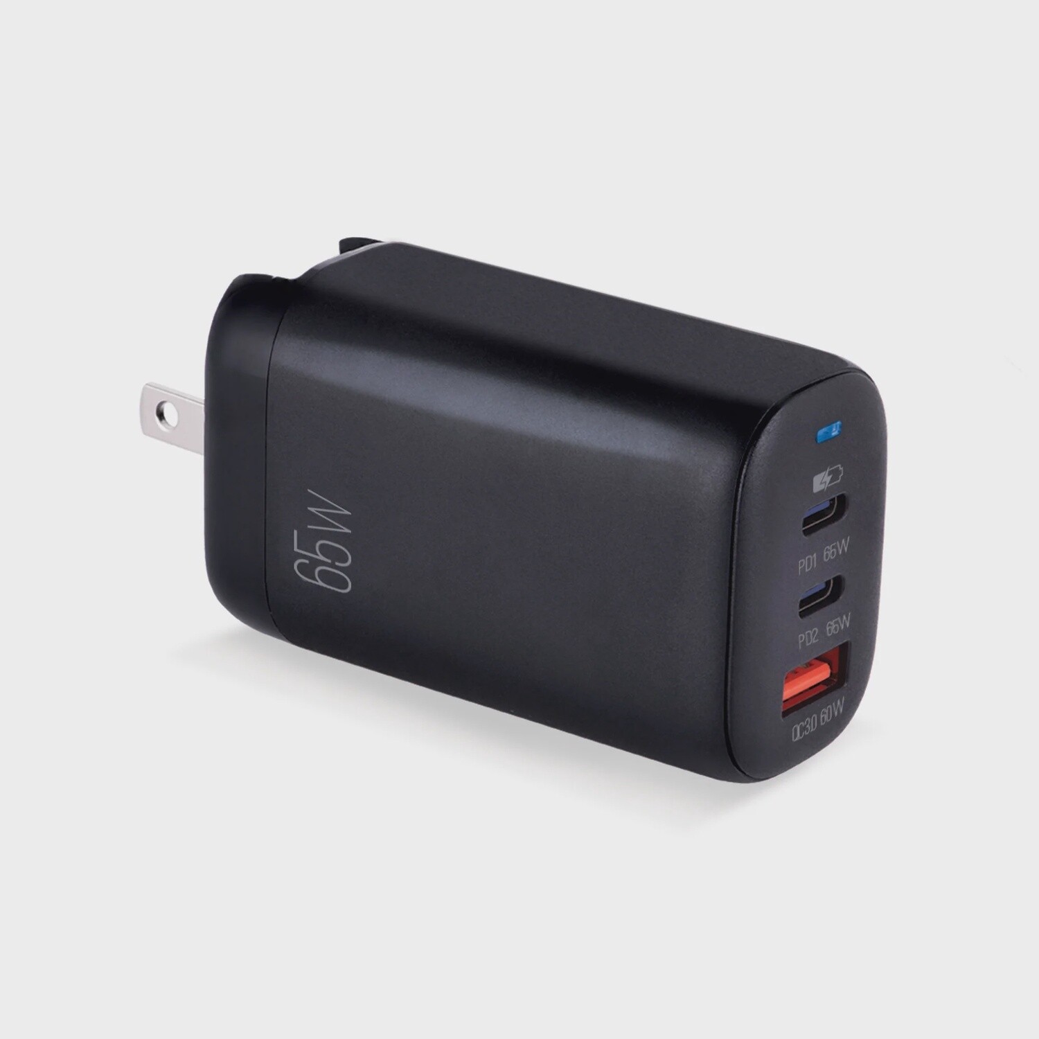 VOLTA P8 GAN III 65W DUAL TYPE-C + USB WITH FOLDABLE PLUG WALL CHARGER