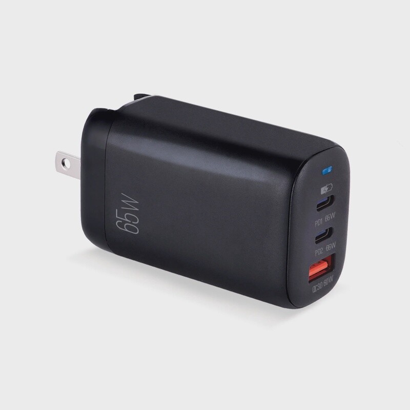 VOLTA P8 GAN III 65W DUAL TYPE-C + USB WITH FOLDABLE PLUG WALL CHARGER