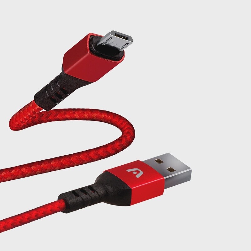 MICRO USB TO USB 2.0 NYLON BRAIDED CABLE 6FT/1.8M - DURA FORM