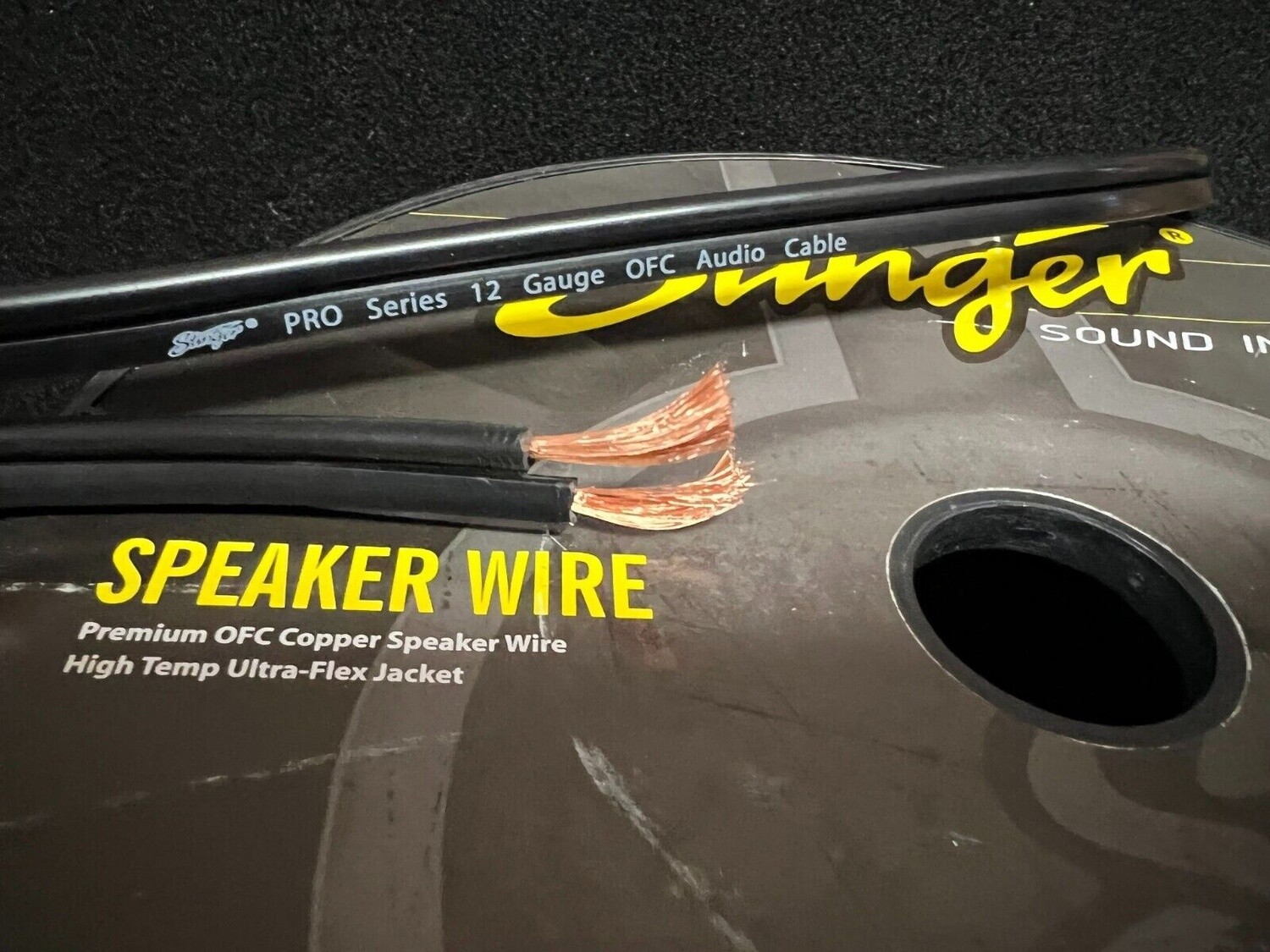 12G STINGER SPEAKER WIRE BLACK, Length: Yard