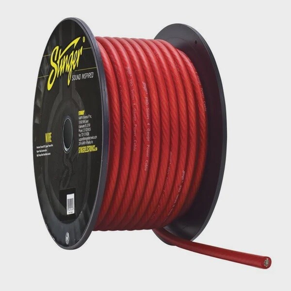 4G STINGER POWER CABLE, Colour: RED, Length: ROLL