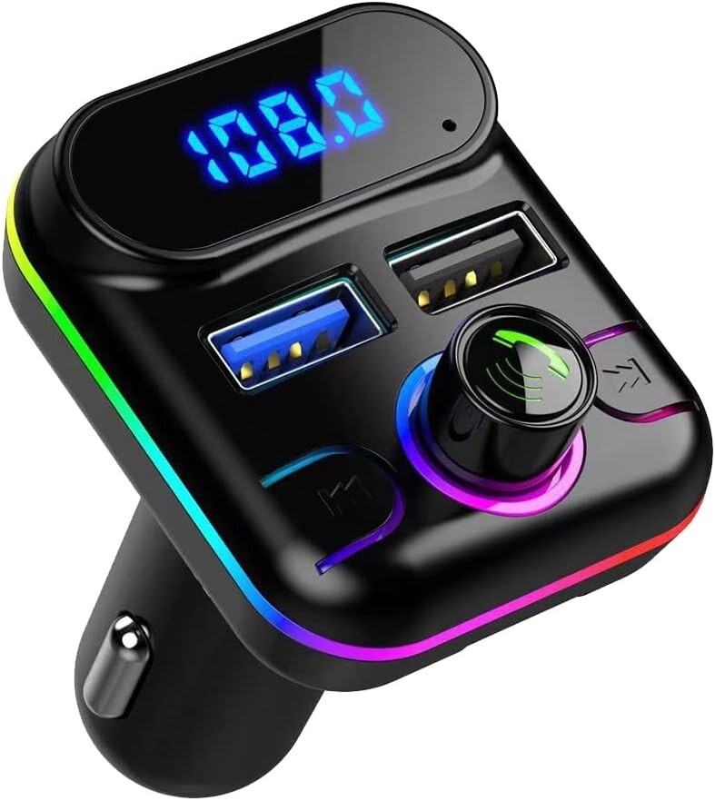 Car Hands-Free M33 Bluetooth-Compaitable 5.0 FM Transmitter Dual USB Charger Kit MP3 Player Disk Player