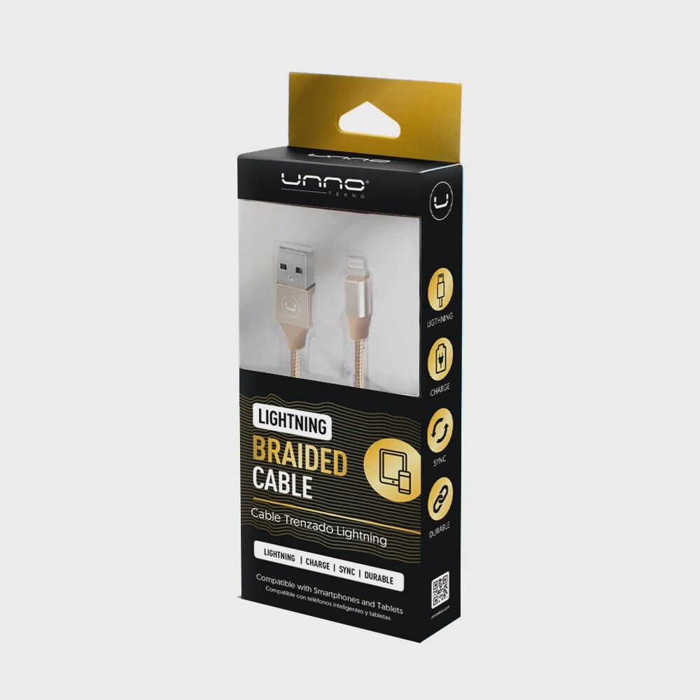 LIGHTNING BRAIDED CABLE | 5 FT CB4061GD UNNO TEKNO