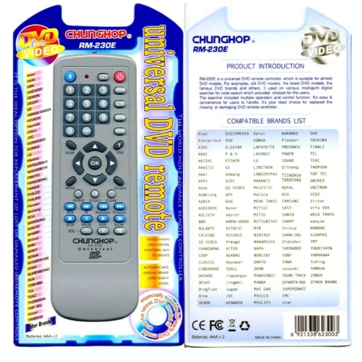 UNIVERSAL DVD REMOTE