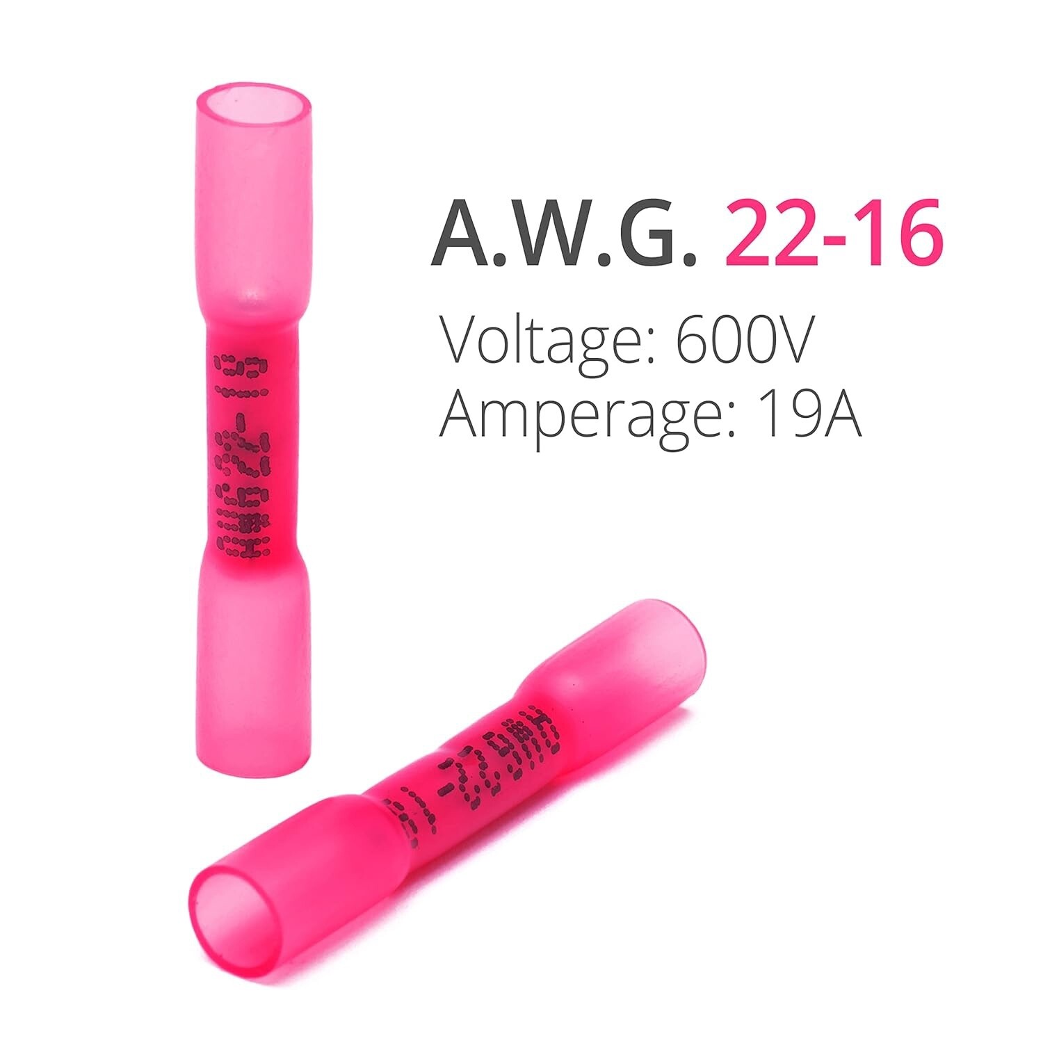 HEAT SHRINK BUTT CONNECTORS, Colour: RED