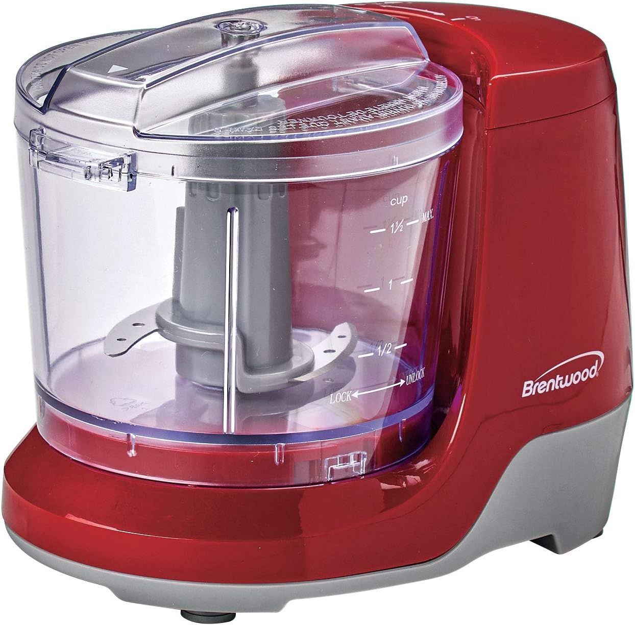 Brentwood MC-109R 1.5 Cup Mini Food Chopper, Red