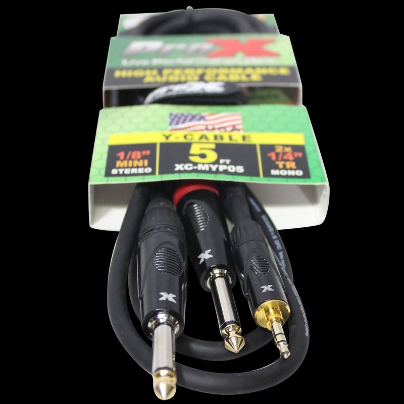XC-MYP05 3.5mm to Double 1/4 MONO 5FT PROX