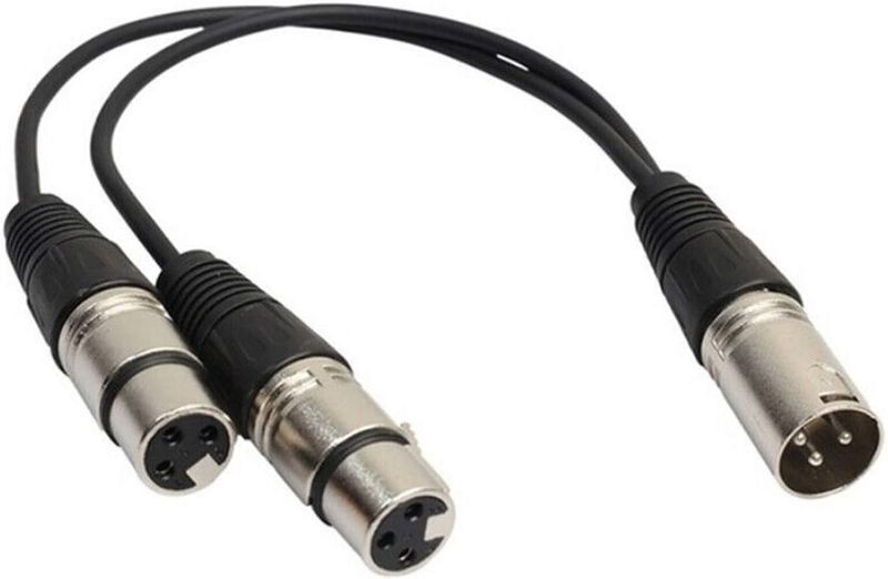 2 FEMALE 1 MALE XLR ADAPTER 1FT STUDIOZ