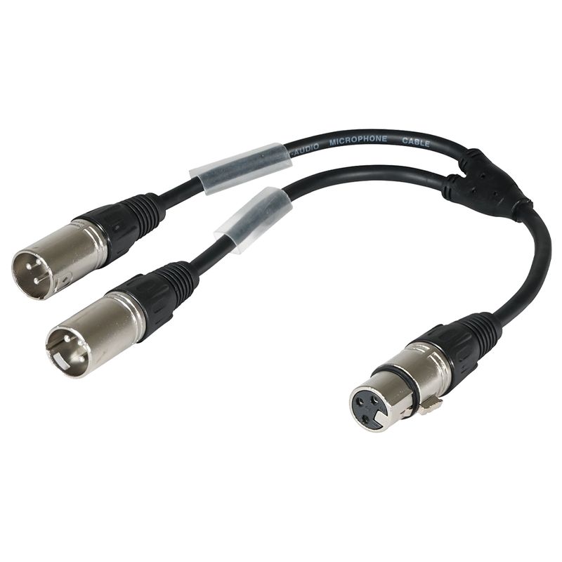 2 MALE TO 1 FEMALE XLR ADAPTER 1FT STUDIOZ