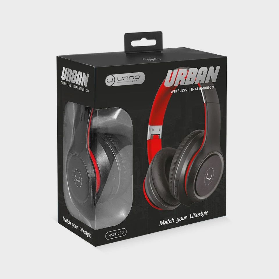 URBAN WIRELESS HEADPHONE UNNO TEKNO, Colour: RED