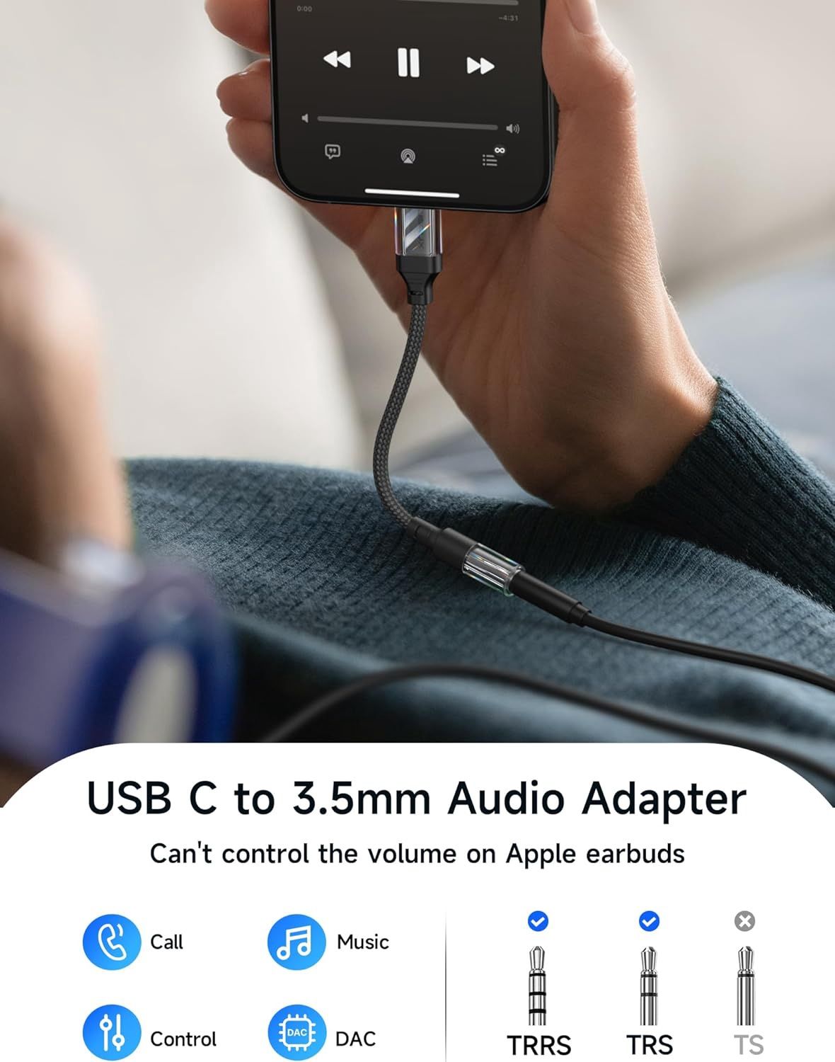 USB C TO 3.5MM ADAPTER JSAUX