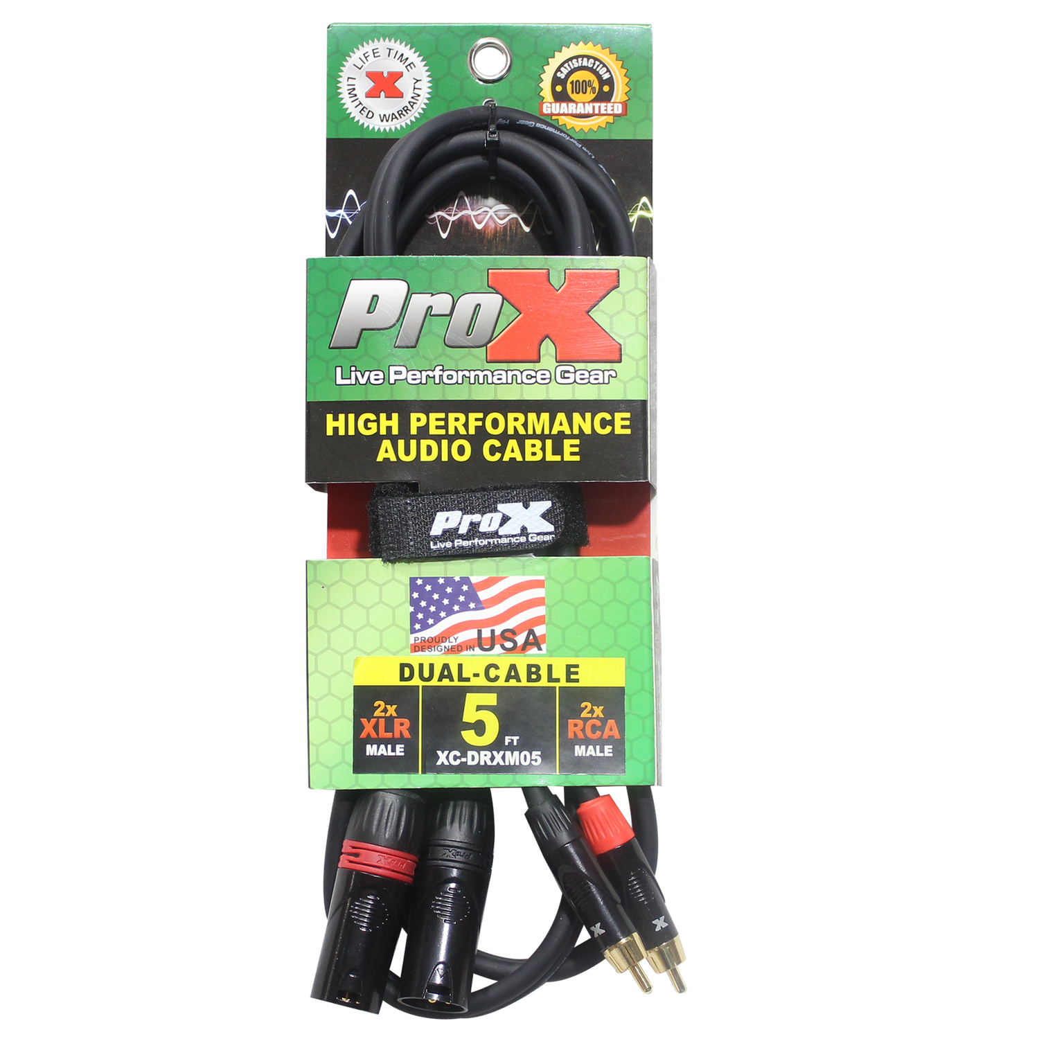 DUAL RCA TO DUAL XLR-M PROX, Length: 5FT
