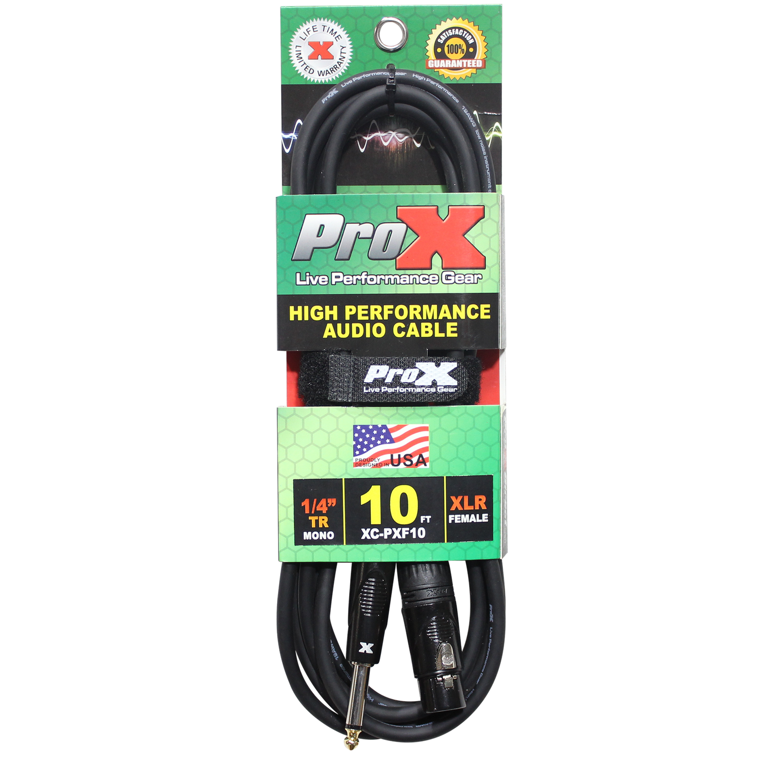 1/4&quot; M TO XLR-F, Length: 10FT