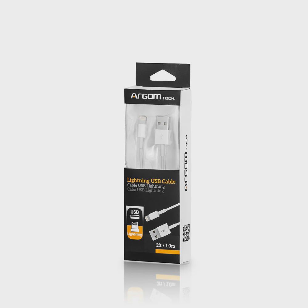LIGHTNING USB CABLE 3FT ARGOM TECH