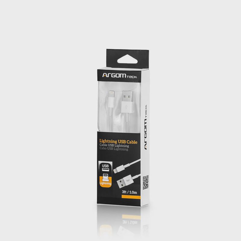 LIGHTNING USB CABLE 3FT ARGOM TECH