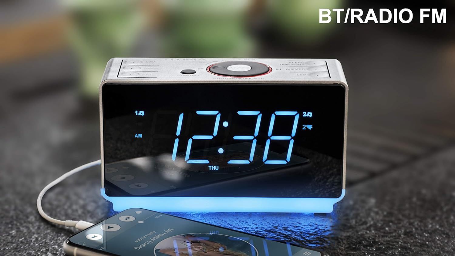 LED ALARM CLOCK WITH BLUETOOTH AND FM RADIO