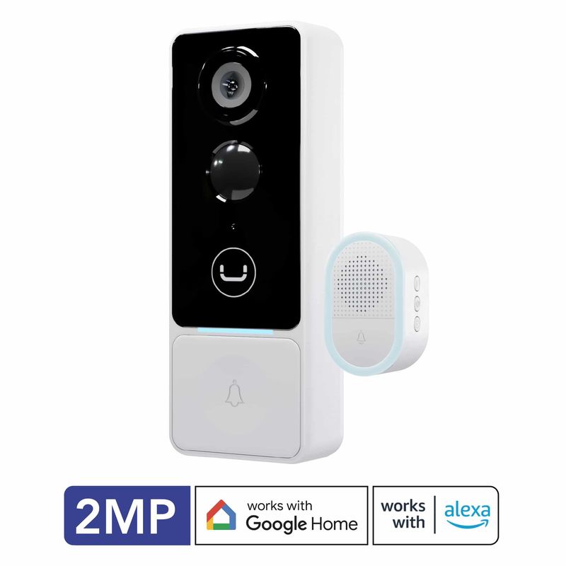 BELL1 W/ CHIME | SMART WIFI WIRE-FREE VIDEO DOORBELL 2MP