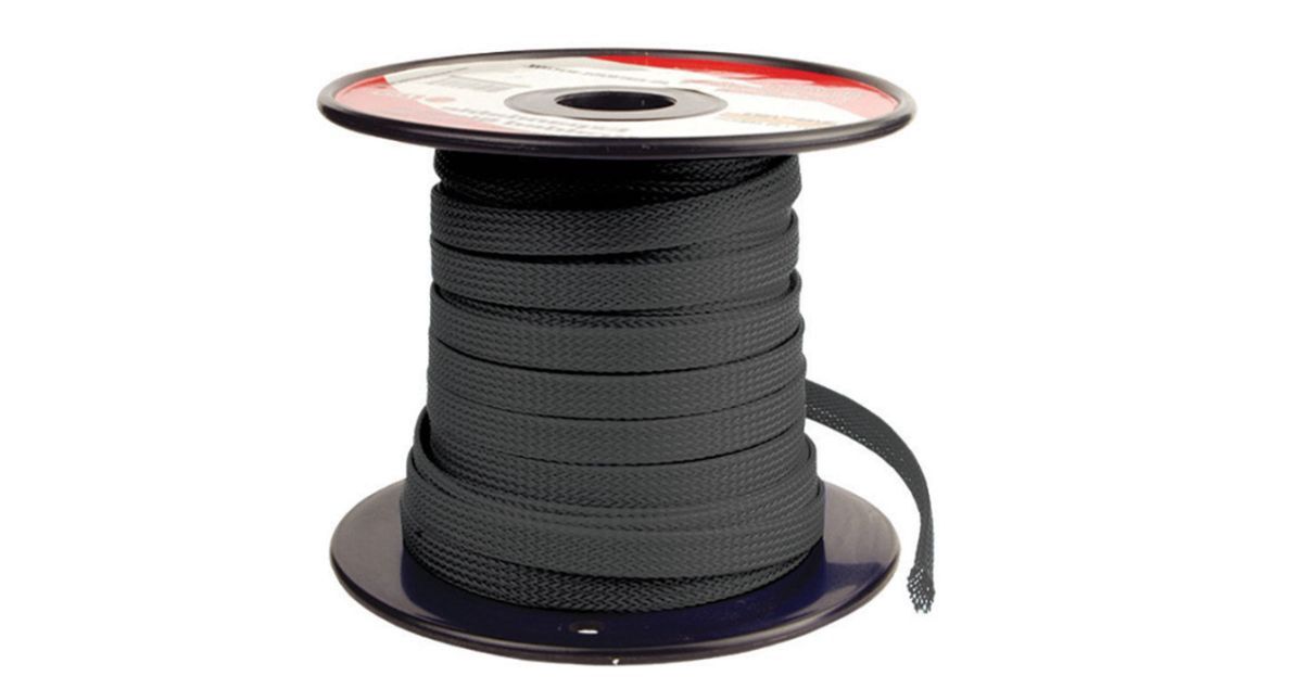 3/8&quot; Braided Sleve Black, Length: Roll