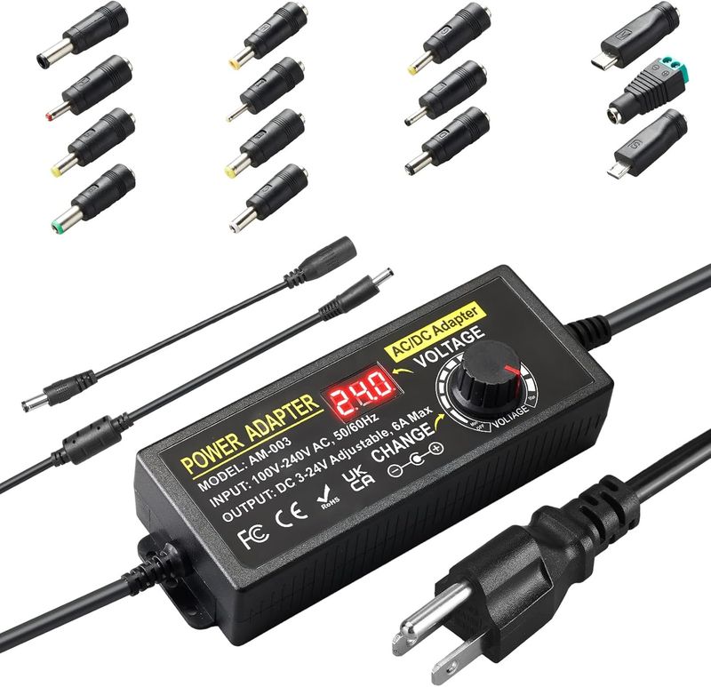144W ADJUSTABLE POWER SUPPLY ADAPTER 3V-24V 6A