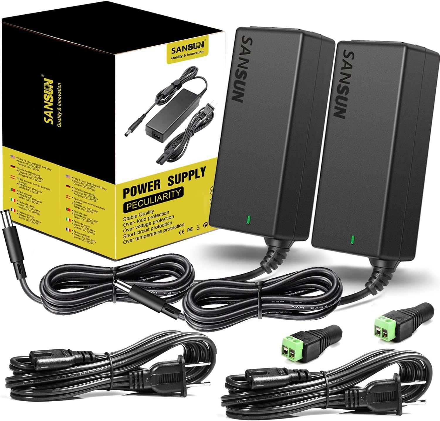 12V 5A POWER SUPPLY, Amount: 2 PACK