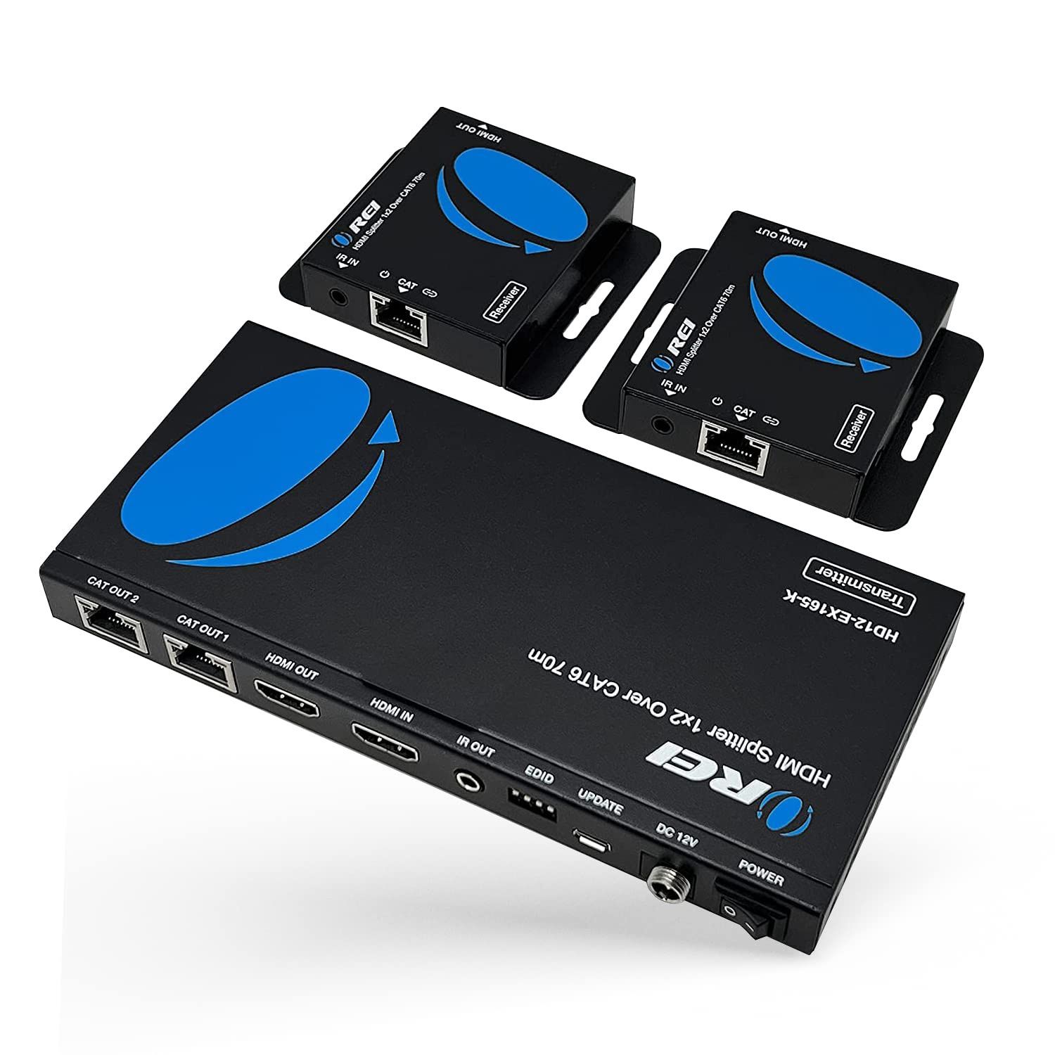 HD12-EX165-K HDMI EXTENDER SPLITTER 1X2 OVER CAT 6/7 OREI