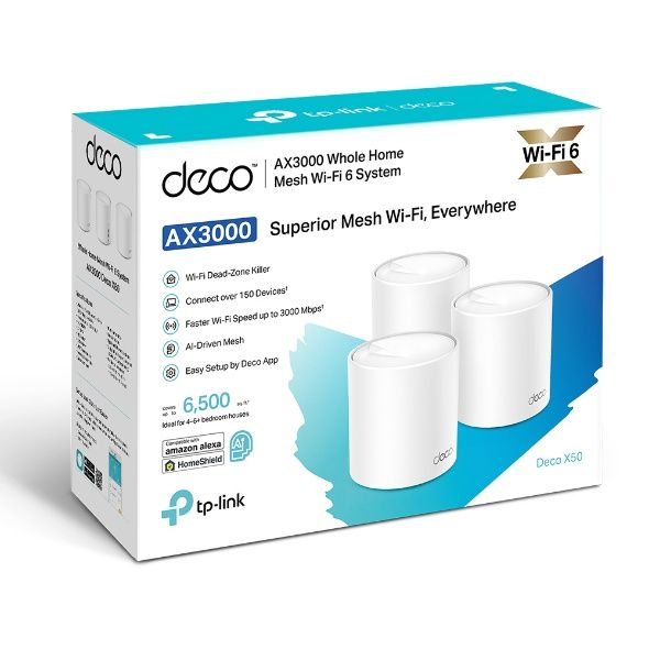 DECO AX3000 3 PCS WHOLE HOME MESH WIFI 6 SYSTEM
