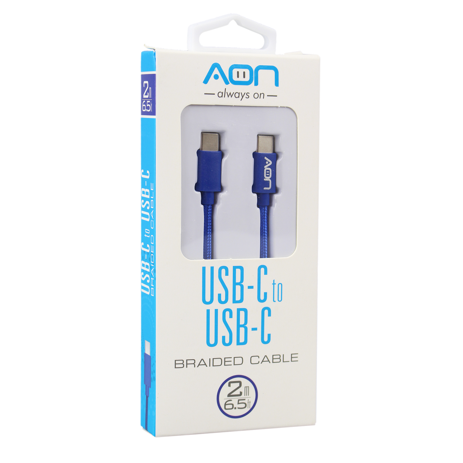 AON USB C - USB C 6FT, Colour: BLUE