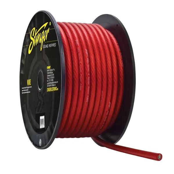 4G STINGER POWER CABLE, Colour: RED, Length: ROLL