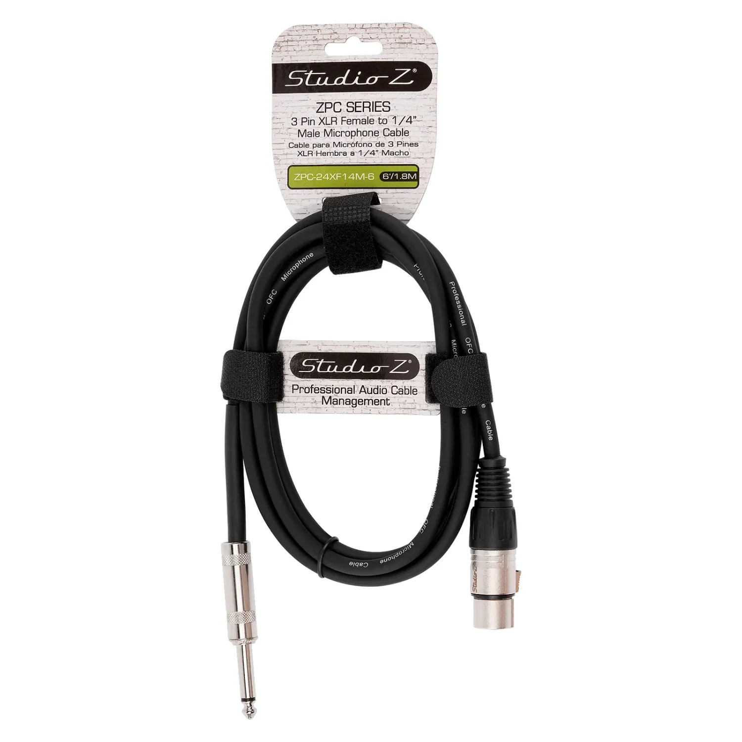 6FT FEMALE XLR TO 1/4" ZPC-24XF14M-6