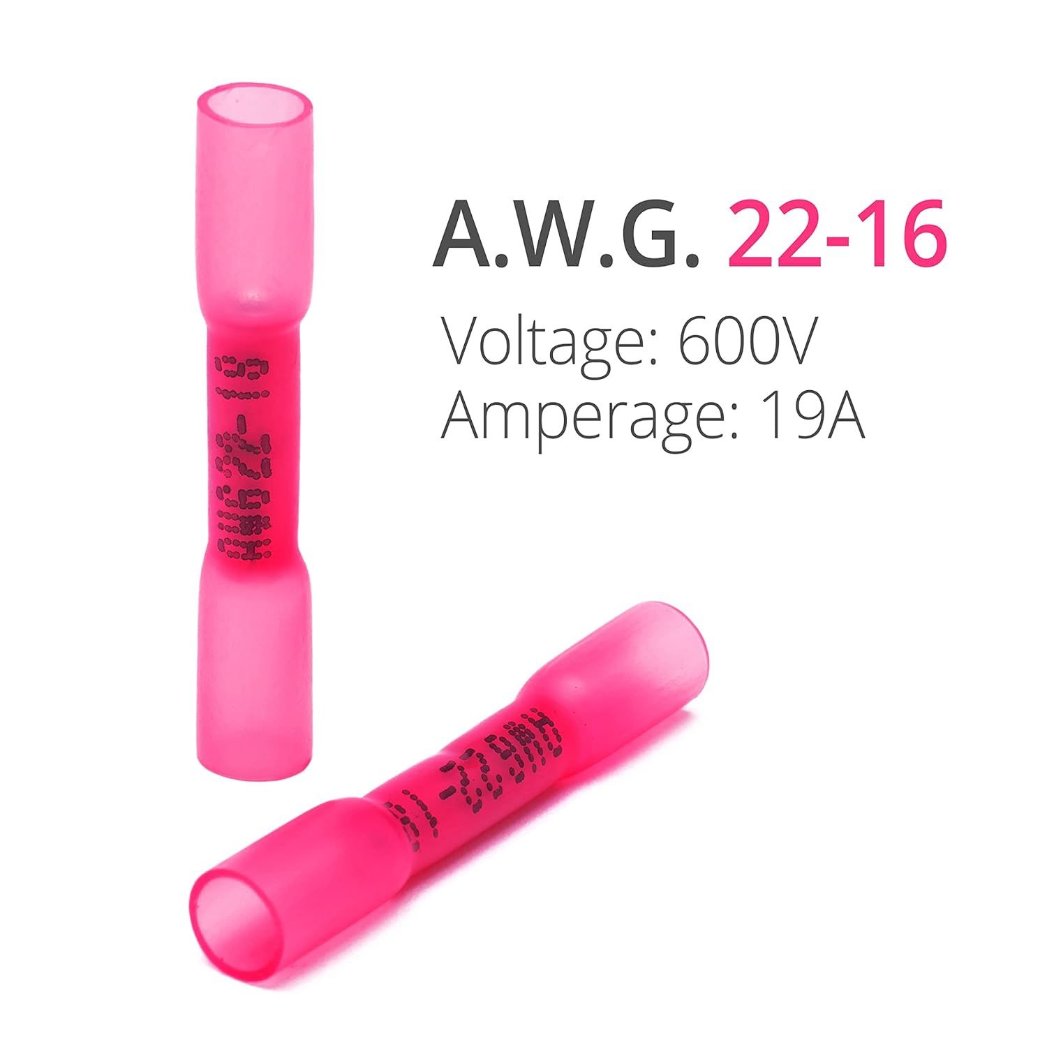 HEAT SHRINK BUTT CONNECTORS, Colour: RED