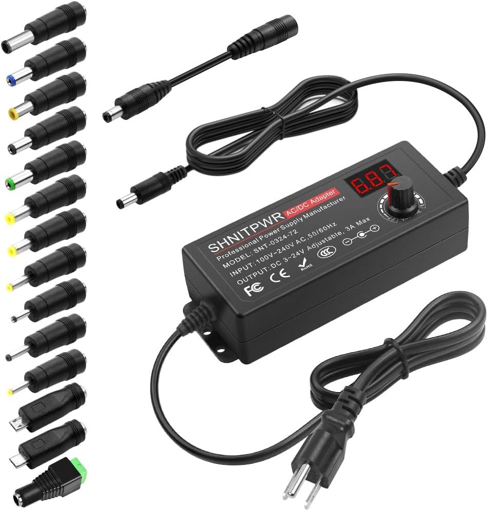 UNIVERSAL ADJUSTABLE 3V-24V POWER SUPPLY 3 AMPS 72W