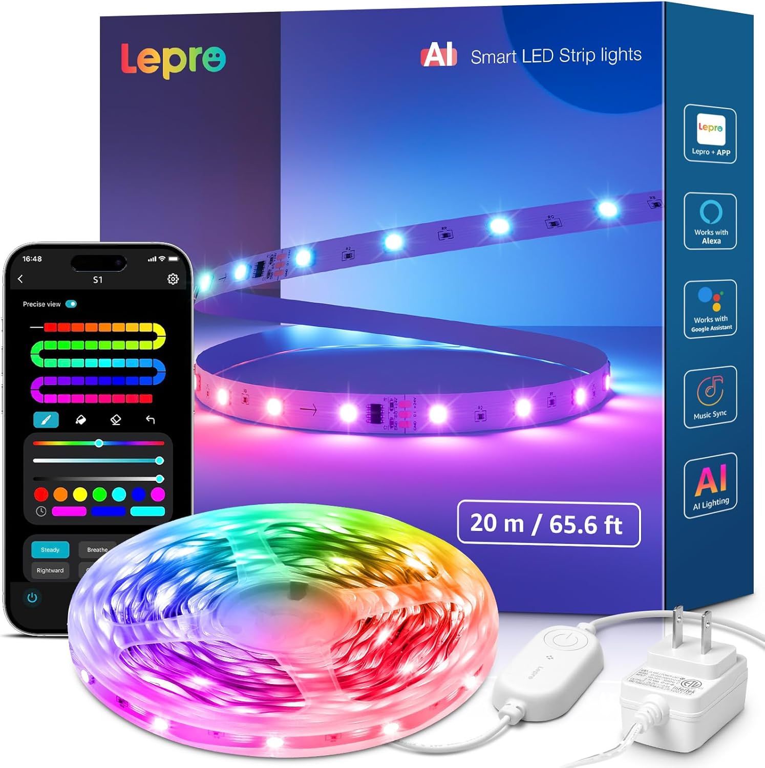 LEPRO S1 AI LED LIGHT STRIP 65.6FT